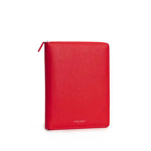 Desk Accessories: CM - A5 Albert Portfolio w zip - Cherry Red