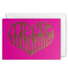 Christmas Card - Merry Christmas - Hot Pink