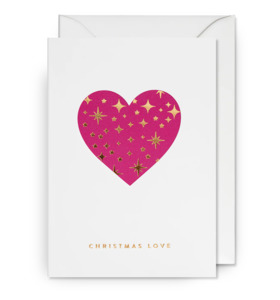 Christmas: Christmas Card - Love Heart w Stars