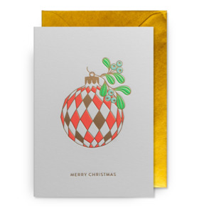 Christmas: Christmas Card - Mistletoe Bauble