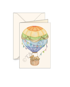 Card T - Baby Bear in Hot Air Balloon