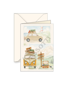 Card T - VW Combi and Fiat 500