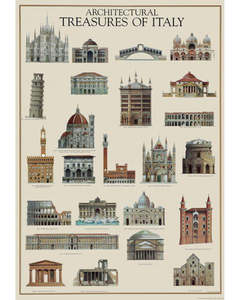 Instituto Fotocromo Italiano: Poster - Architectural Treasures of Italy