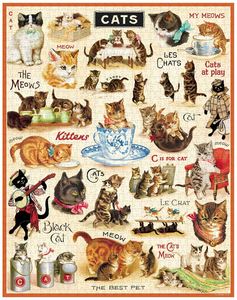 Gift Ideas: Jigsaw Puzzle - Vintage Cats