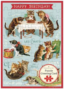 Gift Ideas: A Card Jigsaw Puzzle - Happy Birthday Cats Playing