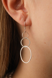 Products: Silver Three Link Earrings Patina Jewellery
