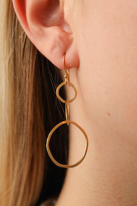 Gold Three Link Earrings Patina Jewellery
