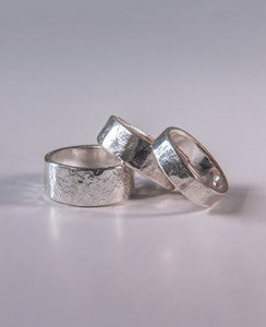 Products: Hammered Pure Silver Mens Ring Patina Jewellery