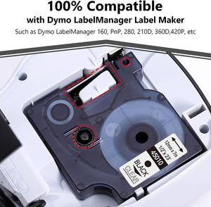 Products: Reliable DYMO 45010 Label Tape NZ Black on Clear Inkshop