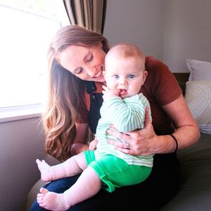 Organic Cotton Tee Shirt – Green and White Stripes
