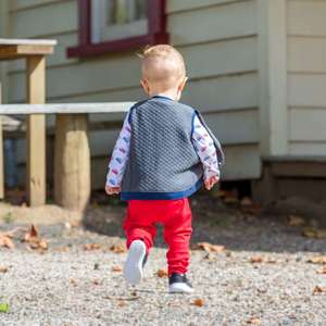 Organic Cotton Jumpers Vests: Organic Cotton Quilted Vest – Grey and Navy Blue