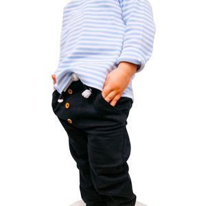 Organic Cotton Bottoms: Organic Cotton Jet Black Fleece Pants