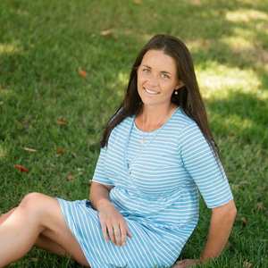 Clearance: Organic Cotton Turquoise Blue Maternity Dress