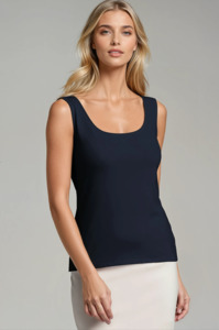 PAULA RYAN Slim Fit Singlet - Eco Vero Navy