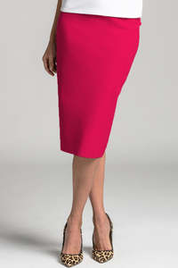 Skirts: PAULA RYAN Stretch Pencil Skirt Bonded Microjersey - Rose