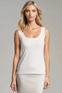 Micromodal 1: PAULA RYAN Easy Fit Singlet Micromodal - Oyster