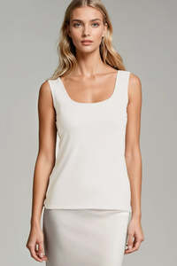 PAULA RYAN Slim Fit Singlet Micromodal - Oyster
