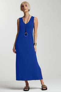 Paula Ryan Essentials: PAULA RYAN ESSENTIALS  Sleeveless Sheath - Santorini Blue Micromodal