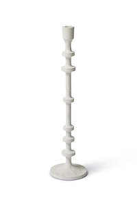Home Decor: White Watsoner Candleholder - Tall Matt White Tall