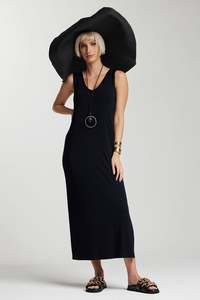 Travel Edit: PAULA RYAN ESSENTIALS  Sleeveless Sheath - Black Modal Soft