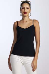Outlet: PAULA RYAN Microjersey Cami Top - Black