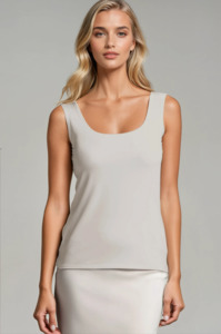 PAULA RYAN ESSENTIALS Slim Fit Singlet - MicroModal Sand