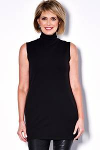 PAULA RYAN Essentials Sleeveless Polo Neck Tunic - Merino