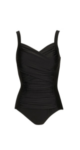 Swimwear: PAULA RYAN Crossover Ruched Swimsuit