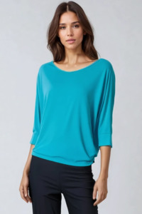 Paula Ryan Black Friday Sale: PAULA RYAN Batwing Top Modal Soft - Tahitian Blue