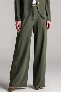 Pants: PAULA RYAN Wide Leg Pant - Khaki