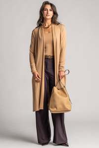 PAULA RYAN Long-line Duster Merino - Camel
