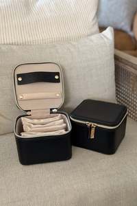 All: Square Jewellery Travel Box - Black