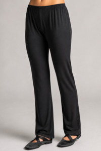 Pants: PAULA RYAN Narrow Leg Sleep Pants - Cashmere Modal Black