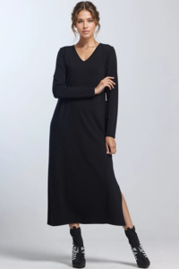 Products: PAULA RYAN V Neck Sheath Dress - Black Merino