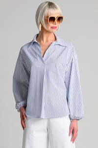 PAULA RYAN Ashford Shirt - Double Stripe Microjersey