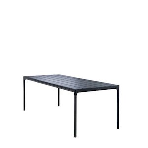 The Danish Collection: Four Outdoor Dining Table 2100w - Black Top / Black Frame