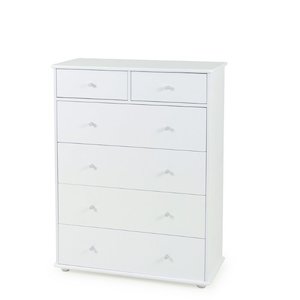 Tallboys: Bianca 5 Drawer Split Tallboy White