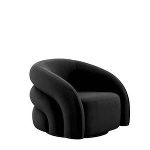 Chicago Swivel Chair - Black Velvet