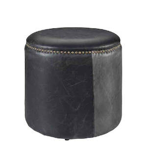 Collection Artwood: Nice Ottoman - Vintage Black leather