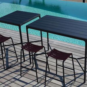 Four Outdoor Bar Leaner 900sq - Black Aluminium Top - Black Frame