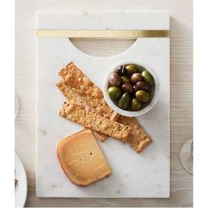Marble Serving Board Grey with Gold