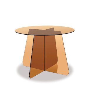 Collection Danske Mobler: Cosmos Side Table - Brown/Orange Glass