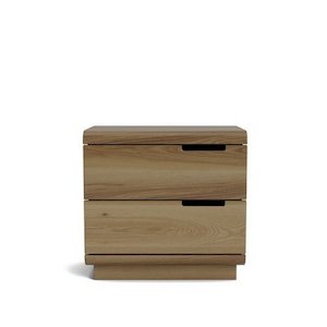 The Karamea Collection: Karamea Bedside 2 Drawer - With Cut Out (Ash)