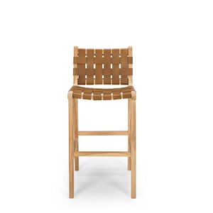 Indo Barstool High Back - Woven - Saddle - 650SH