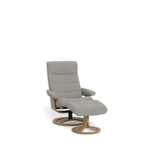 Lazboy: La-Z-Boy Tampa Oak Swivel Recliner + Footstool in Fabric