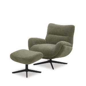 Lounge: Aurora Swivel Chair with Footstool - Relax in Style