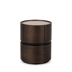Bedroom: Neo 2 Dr Bedside Cabinet - Travertine Top