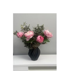 Home Decor: Peony Delight - Artificial Floral Arrangement & Vase