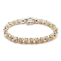 Bracelets: Yellow Gold and Silver Chenier Ring Bracelet