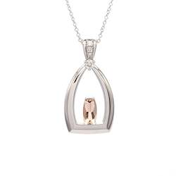 Custom Jewellery: Diamond & Morganite Stirrup Pendant